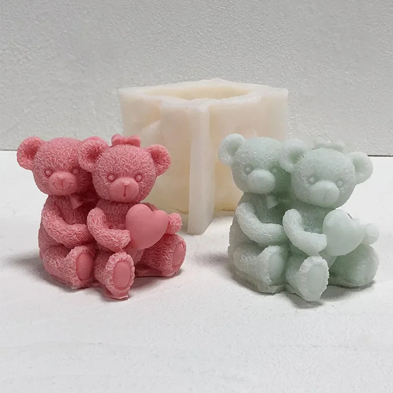 3D Bear Hug Silicone Mold – Candle, Soap & Chocolate DIY