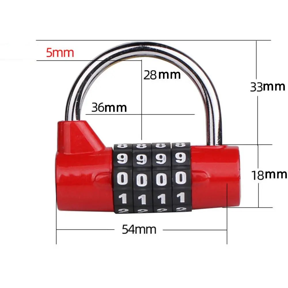 4-Digit Combination Padlock – Luggage, Gym & Cabinet Lock