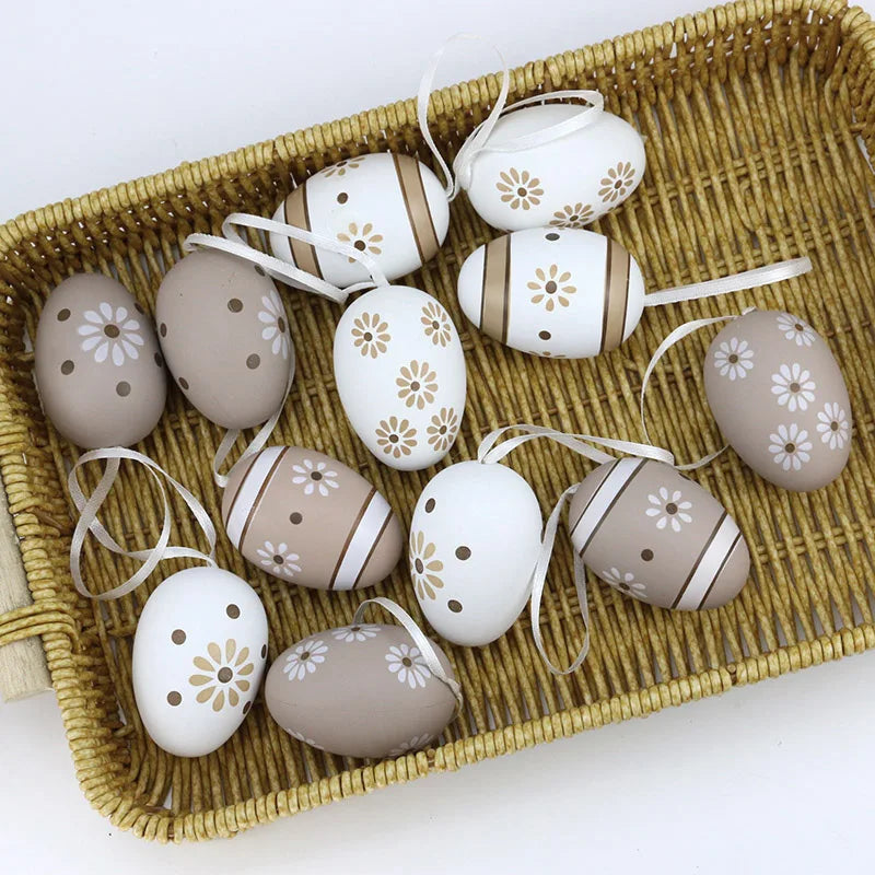 12-Pack Decorative Easter Eggs 4x6cm – Holiday Décor & Gifts