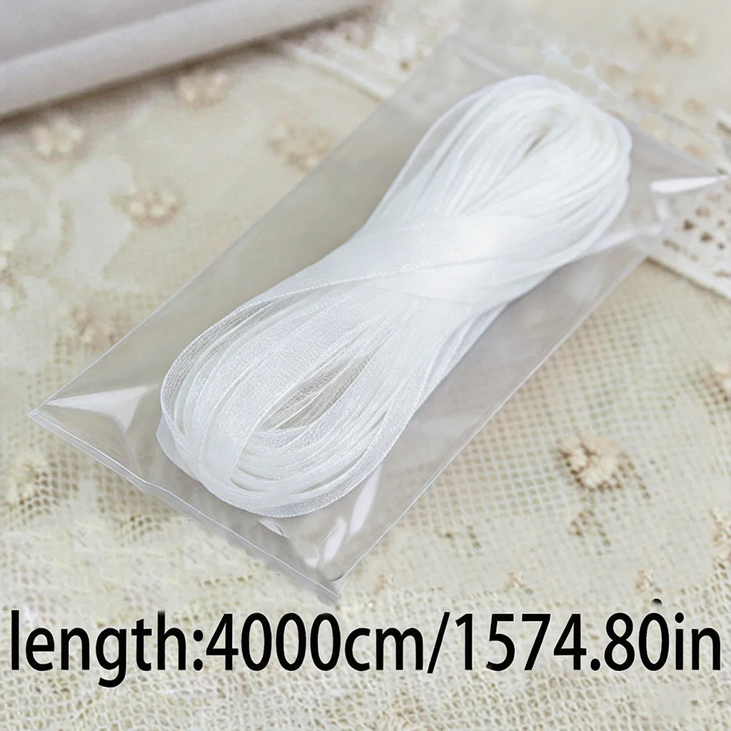 White Organza Ribbon 6mm x 40M | Gift Wrapping & Wedding
