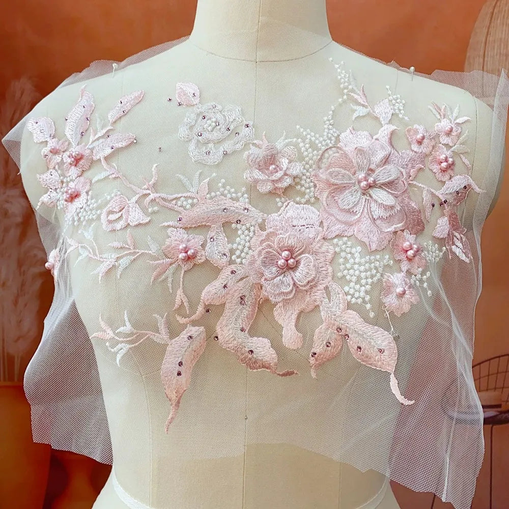 Sequined Floral Embroidery Patch – DIY Appliqué Costume Decor