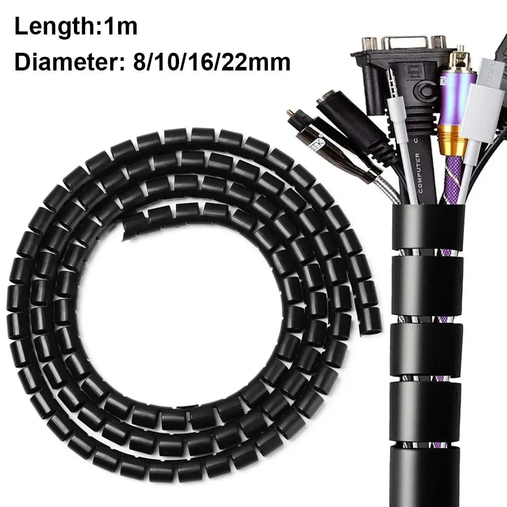 Flexible Spiral Cable Wrap Protector | 8/10/16/22mm Wire Organizer