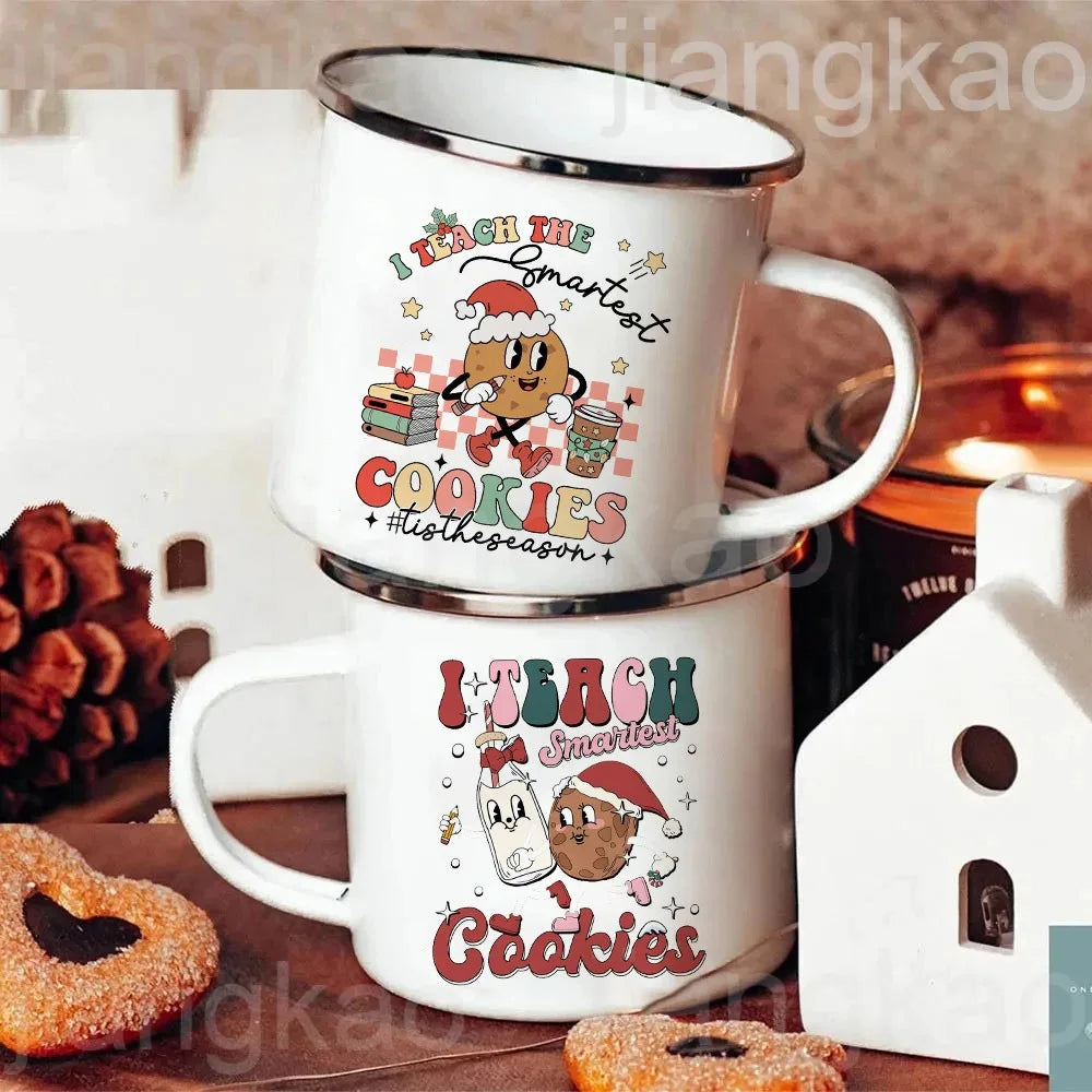 Teacher Christmas Enamel Mug – Smartest Cookies Holiday Gift