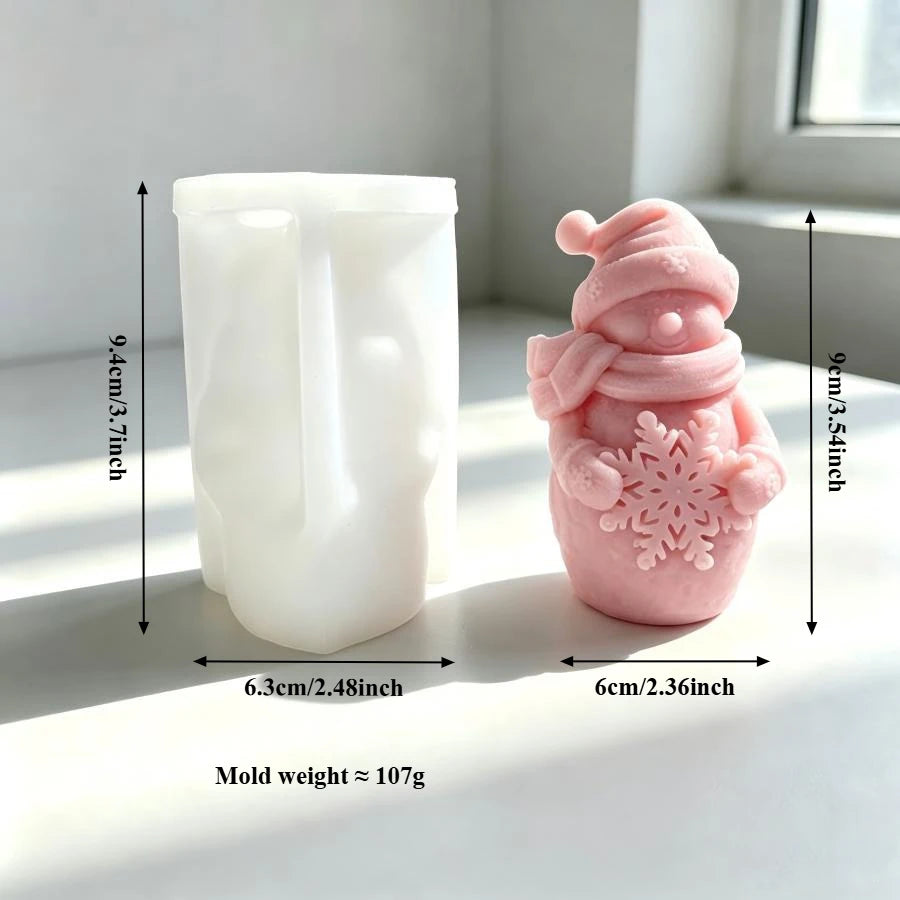 3D Santa Claus Snowman Silicone Candle Mold – Christmas DIY