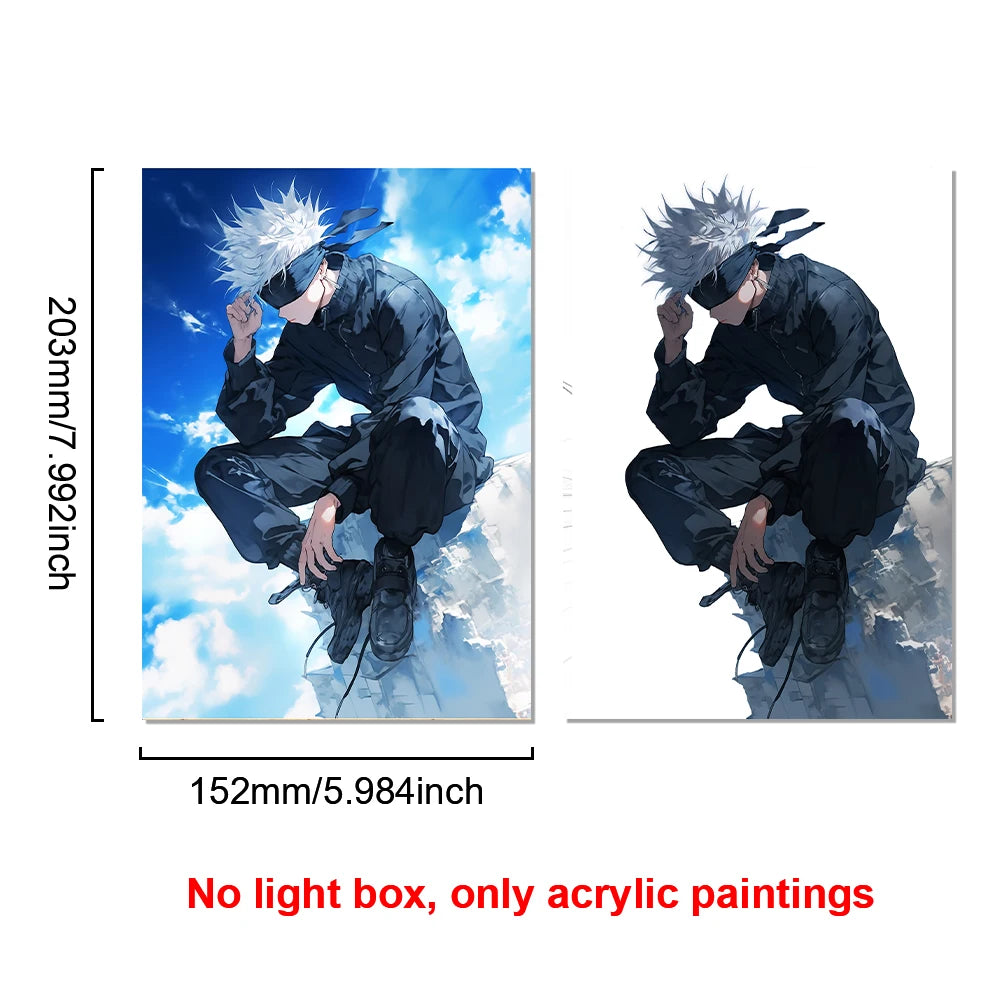 Satoru Gojo LED Light Frame – Jujutsu Kaisen Anime Decor