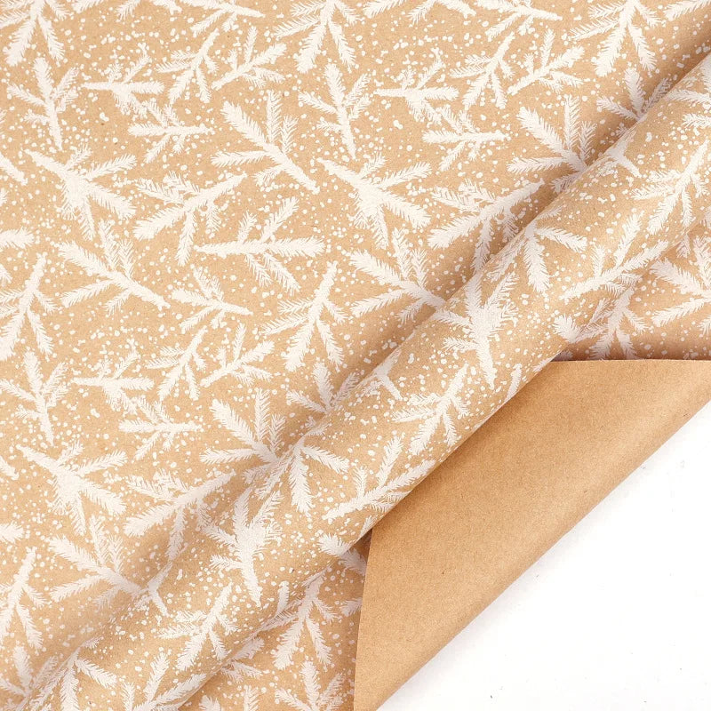 Christmas Kraft Gift Wrapping Paper Roll | Holiday & Birthday