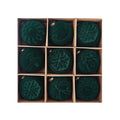 9-Piece Flocked Embossed Christmas Baubles Set – 8cm Ornaments