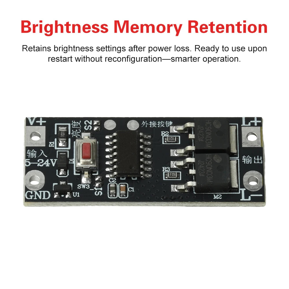 100W LED Dimmer Module – 8-Step Fade Control, 5–24V