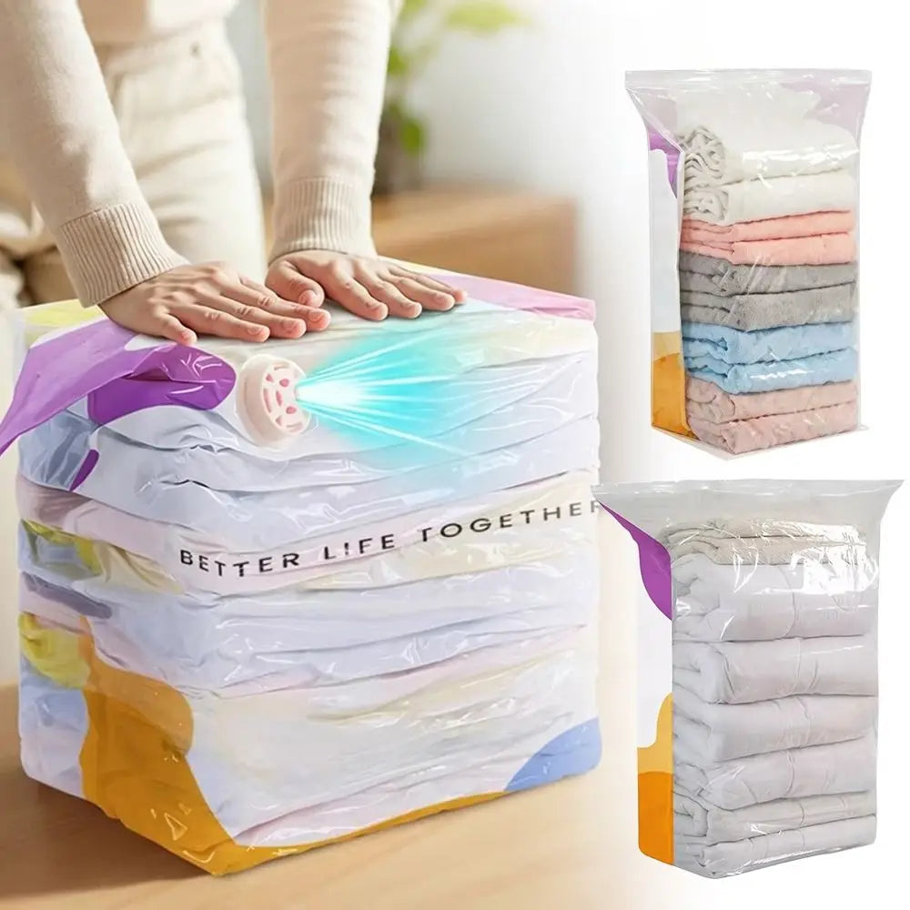 XL No-Pump Vacuum Storage Bags – Space-Saving Compression