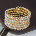 Crystal Rhinestone Bridal Bracelet – 3 & 5 Row Wedding Cuff