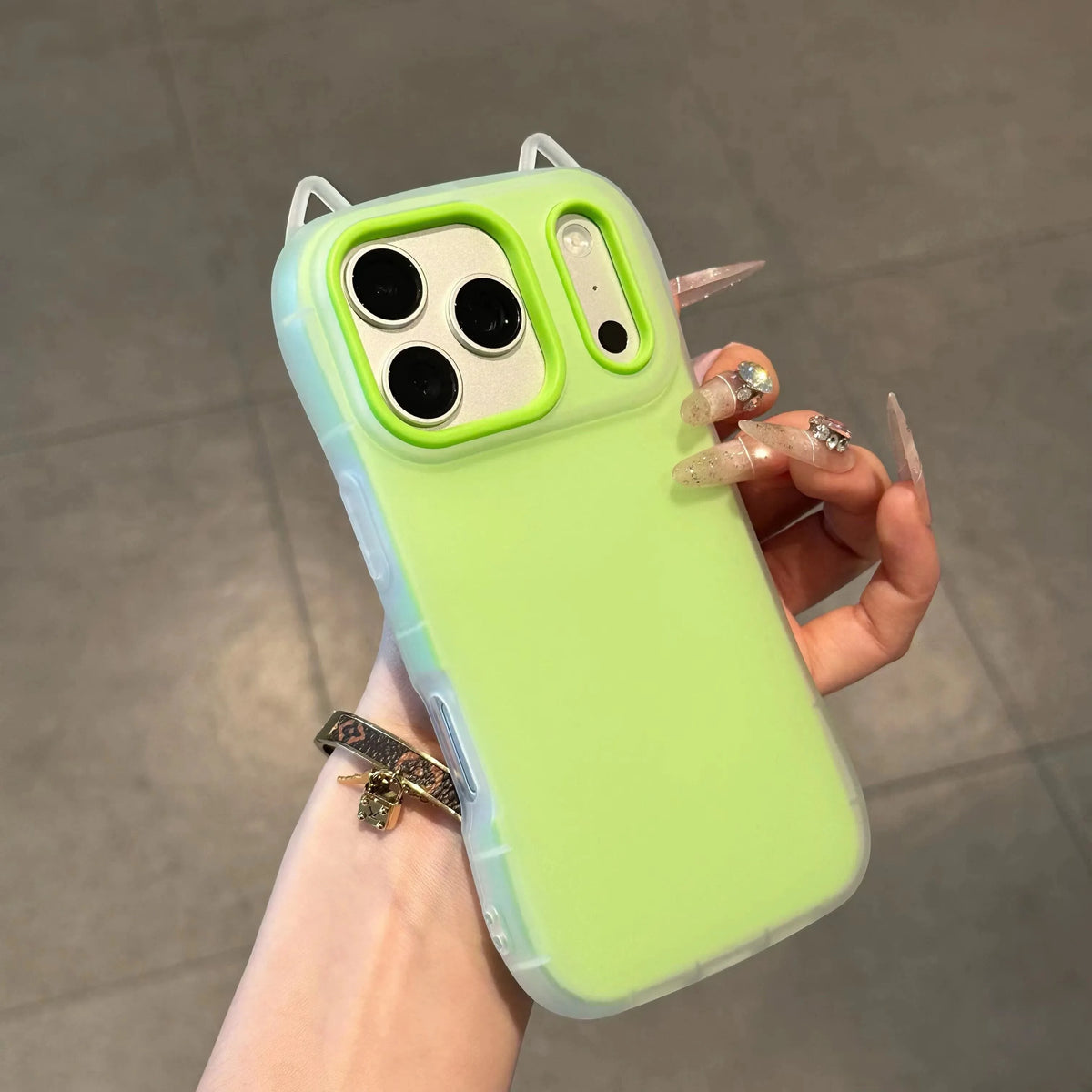2-in-1 Cat Ear Silicone iPhone Case | Shockproof Cover