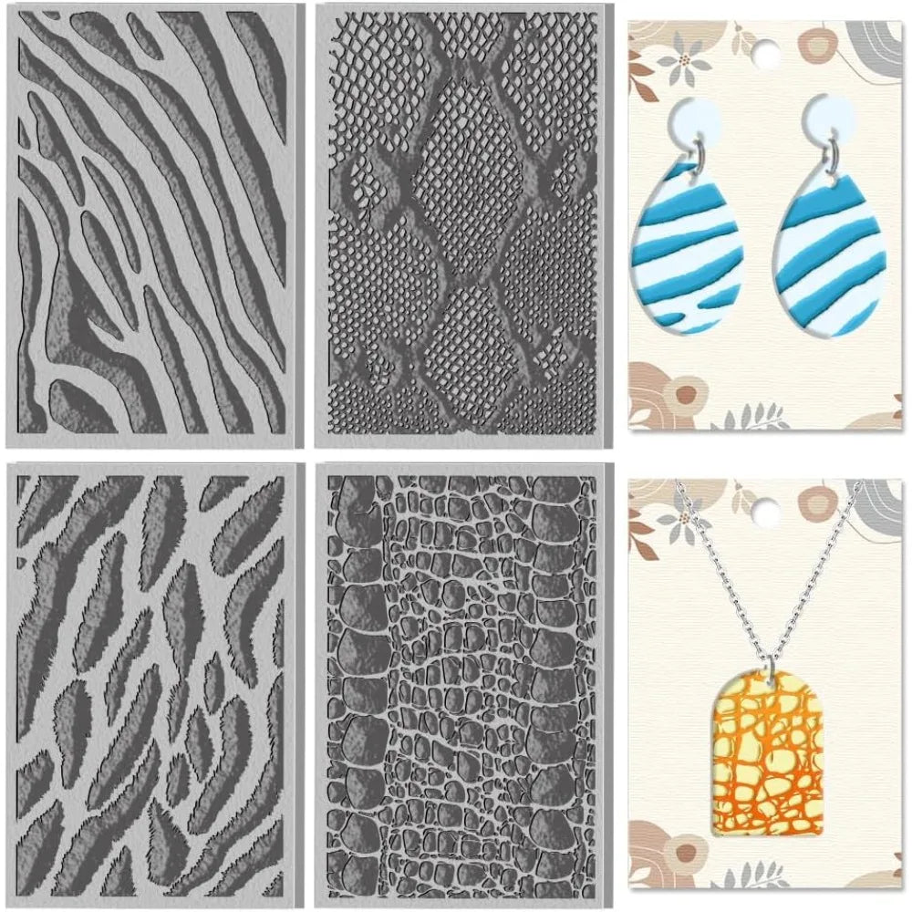 Animal Skin Polymer Clay Texture Mats – 4-Sheet Set