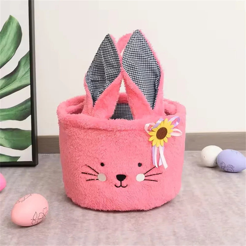 Cute Plush Easter Basket with Handle – Candy & Gift Bag
