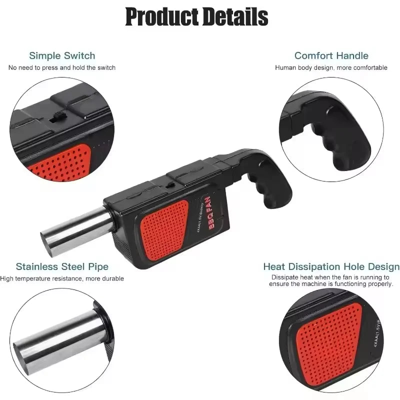 Portable Electric BBQ Blower Fan – Charcoal Fire Starter