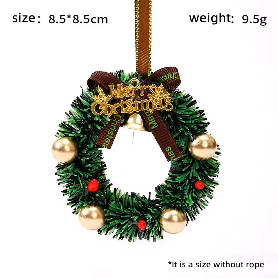 Mini Christmas Wreath Ornament with Bells – 5 Styles