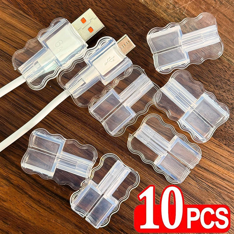 10-Pack Clear TPU Cable Protector Sleeve – iPhone & Android