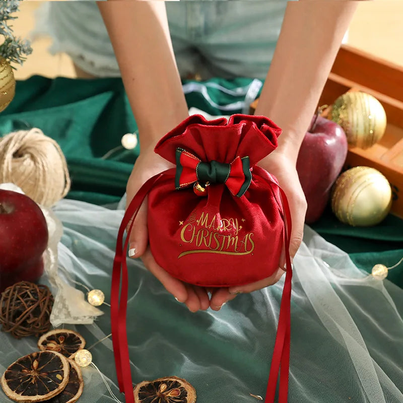 Christmas Apple Gift Bag 15x17cm | Festive Holiday Packaging