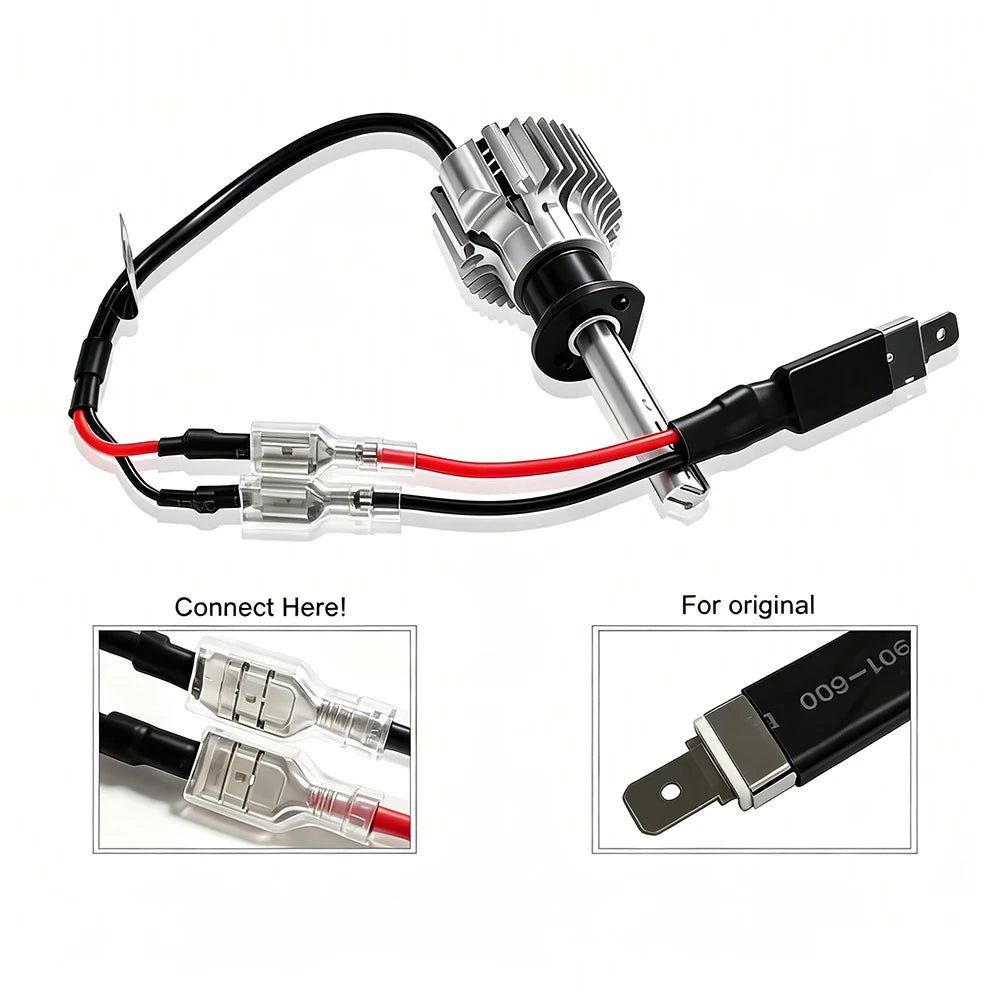 H1 1-to-2 Conversion Cable for Automotive LED Fog Light Socket