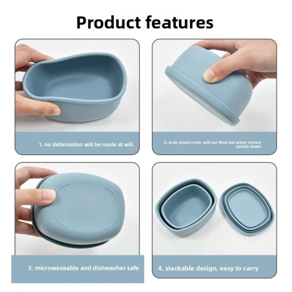 BPA-Free Silicone Lunch Box with Lid | 200/300/600ml