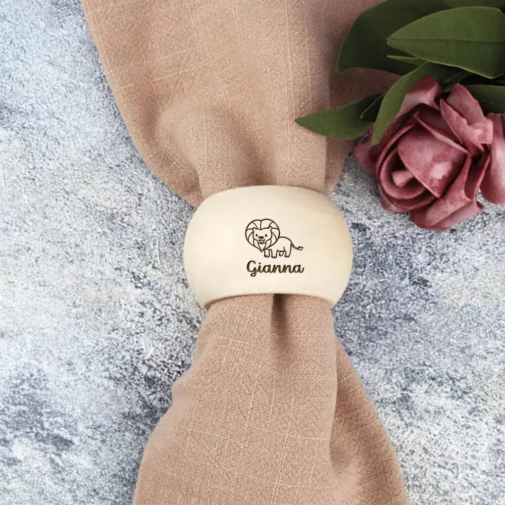 Personalized Wooden Napkin Rings – Wedding & Christmas Decor