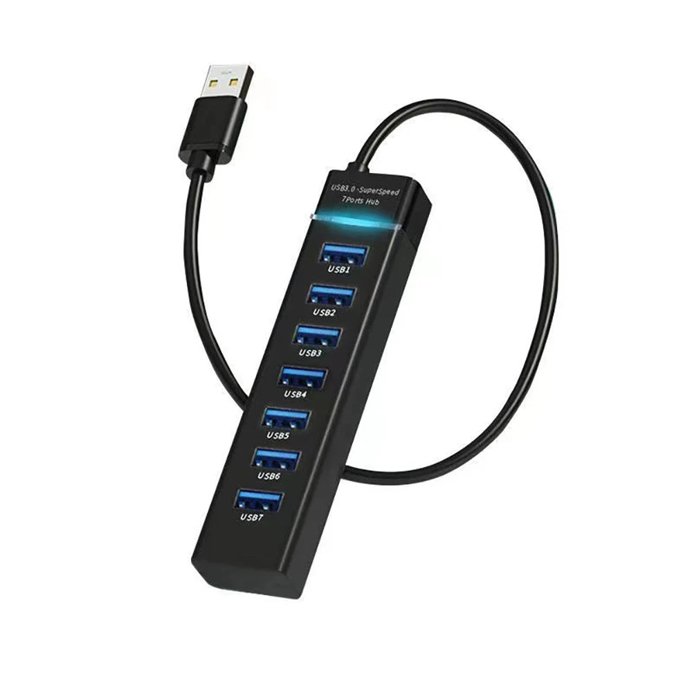 OULLX 7-Port USB 3.0 & 2.0 Hub Splitter with DC Power Port