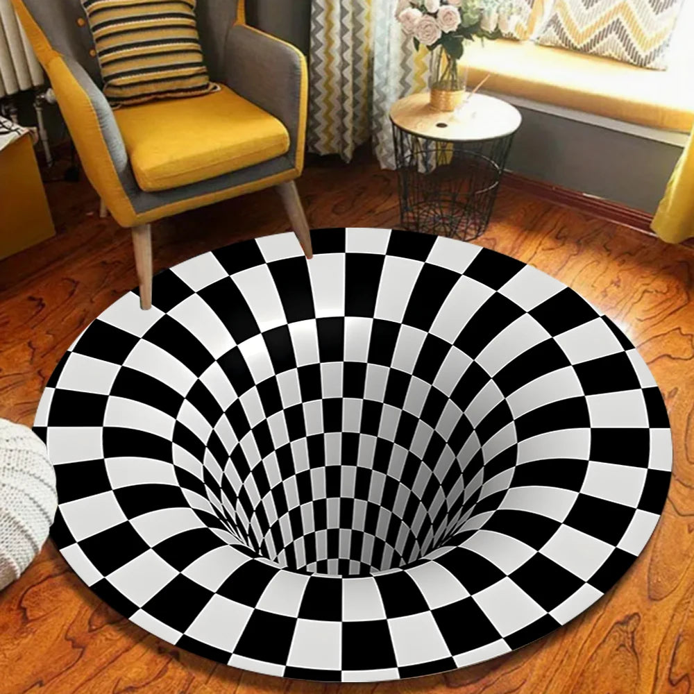 Round Non-Slip Flannel Floor Rug | Modern Home Décor Mat