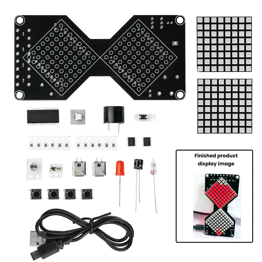 LED Dot Matrix Electronic Hourglass DIY Soldering Kit – 5V