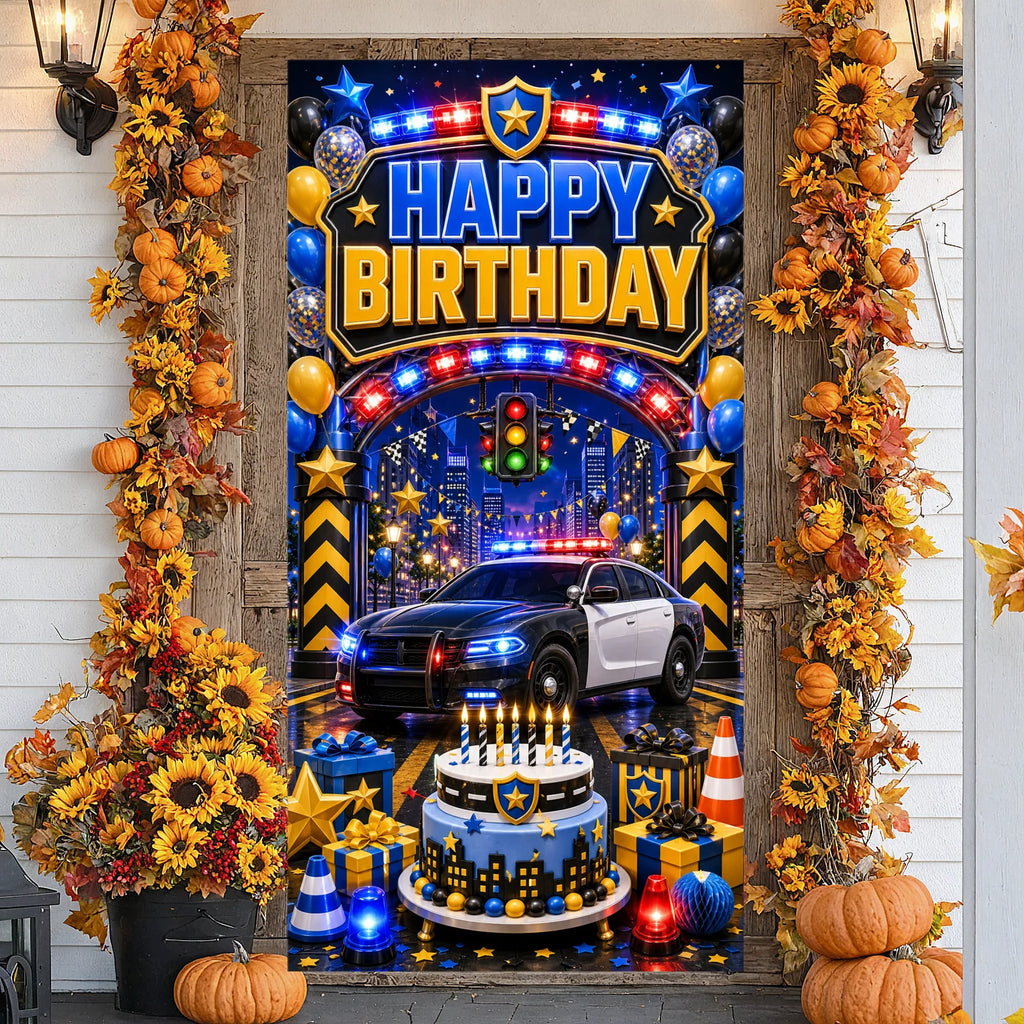 Cowboy Western Birthday Backdrop – Rustic Wooden Party Banner