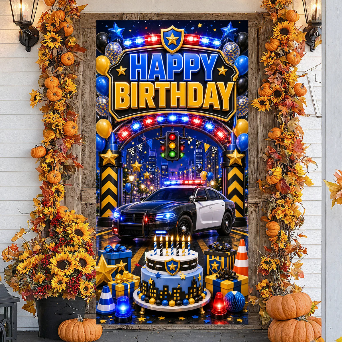 Cowboy Western Birthday Backdrop – Rustic Wooden Party Banner