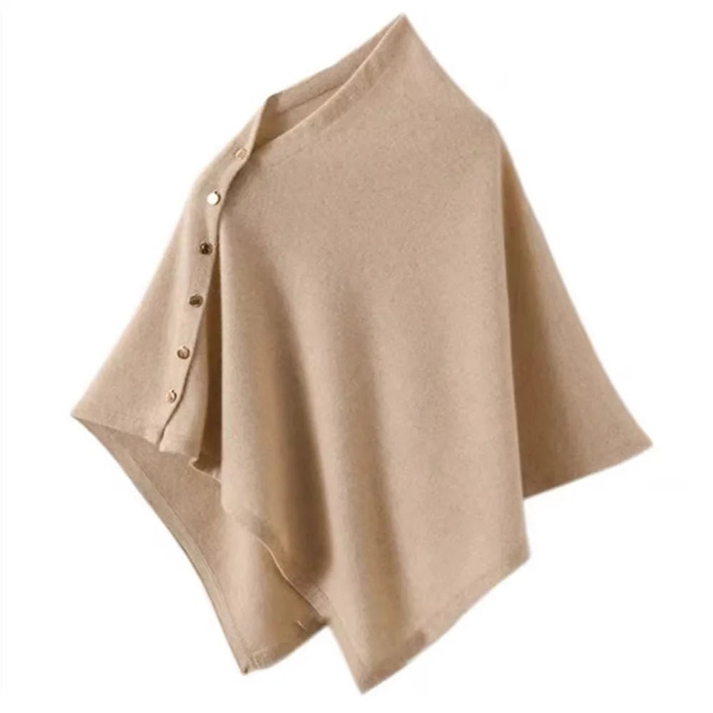 Women's Button Pashmina Shawl Wrap – Knit Scarf, Fall & Winter