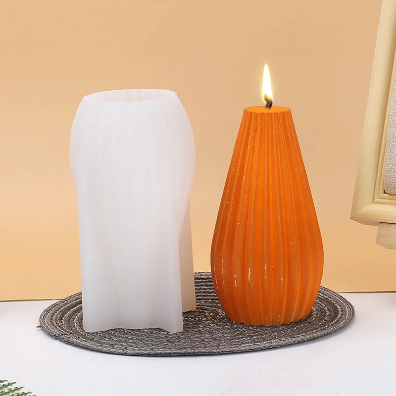 Geometric & Pear 3D Candle Silicone Mold – DIY Soap & Resin