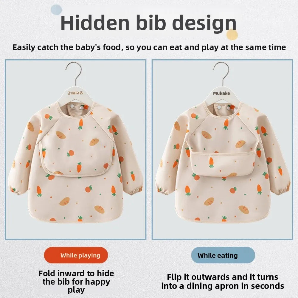 Waterproof Long Sleeve Toddler Feeding Bib & Smock Apron