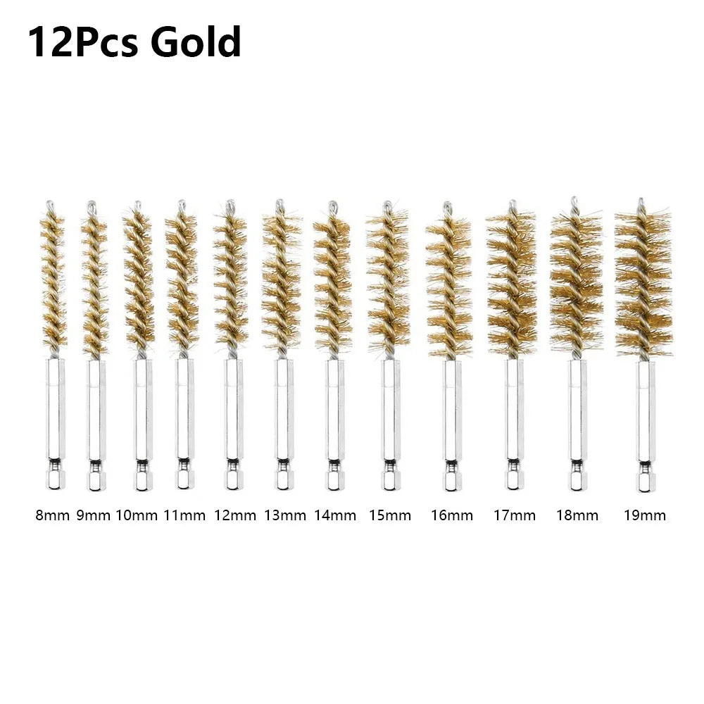 Stainless Steel Bore Brush Set | 1/4" Hex Shank | 8–25mm