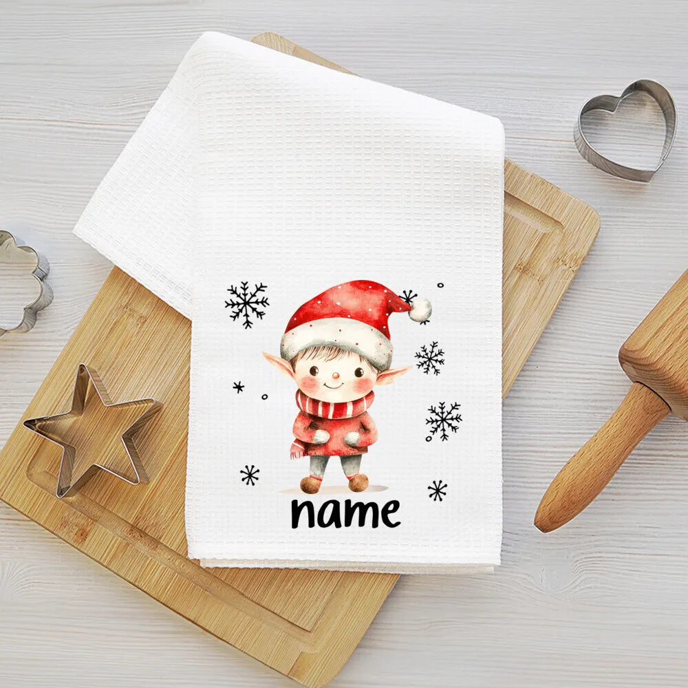 Personalized Christmas Tea Towel – Festive Holiday Kitchen Gift