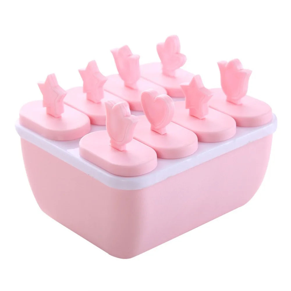 Reusable Popsicle Mold with Lid – 4 Cavities & 8 Sticks