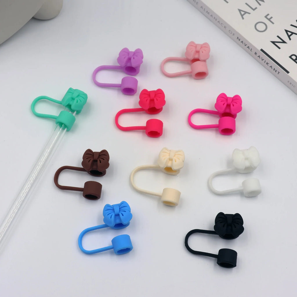 Cute Bow Silicone Straw Topper Cap – 10mm Tumbler Accessory