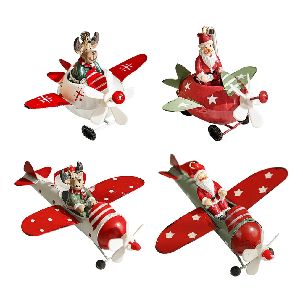 Iron Airplane Christmas Ornament – Hanging Aircraft Figurine