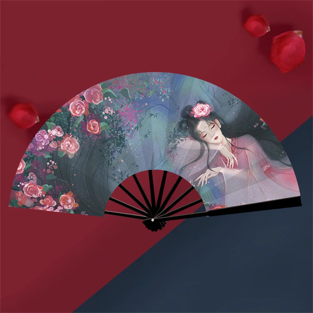 Shanhaijing Silk Folding Fan – 8" Hanfu Dance & Stage Prop