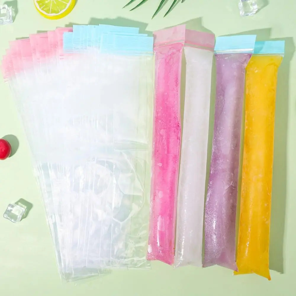 Disposable Popsicle Bags 50/100Pcs – Food Grade PE Ice Pop Molds
