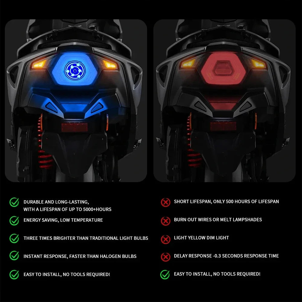 Universal Motorcycle Angel Eye LED Tail Brake Light 12V