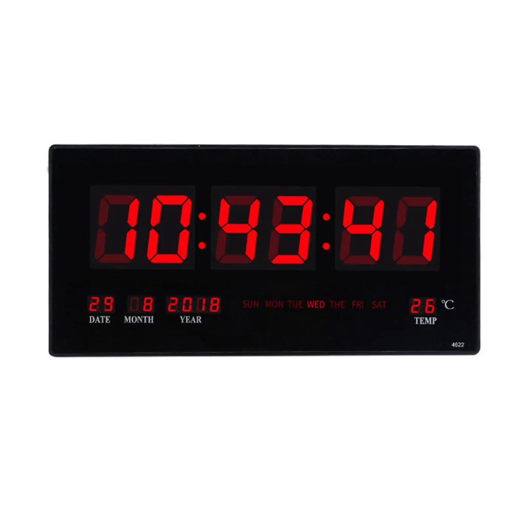 Silent LED Wall Clock – Date, Temperature & Night Display