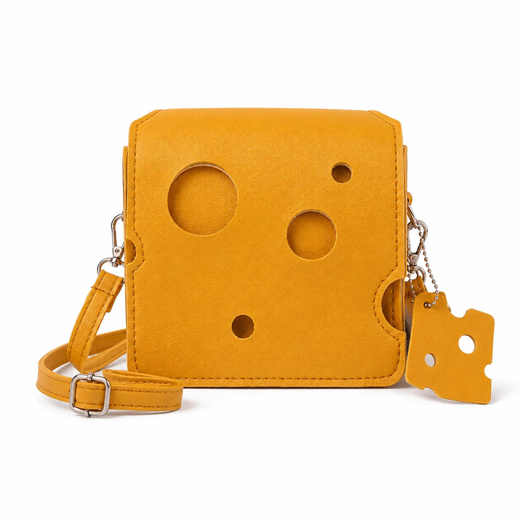 Cheese Shape Crossbody Bag – Mini PU Shoulder Purse for Women
