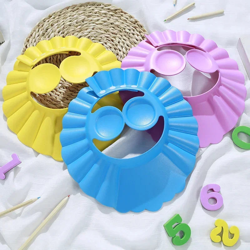 Soft Baby Shower Cap – Adjustable Ear Protection Hair Wash Hat