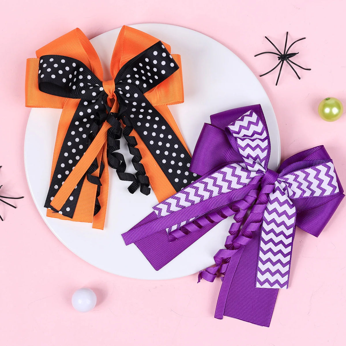 Halloween Hair Bow Clips – Spider Ghost Pumpkin Barrette for Girls
