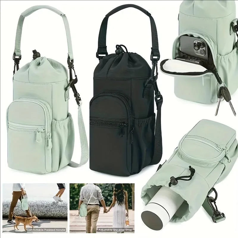 Water Bottle Holder Sling Bag | Crossbody Carrier 32–40oz
