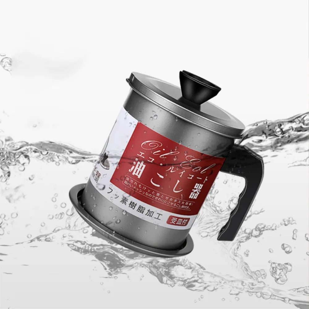 Stainless Steel Bacon Grease Container & Fine Mesh Strainer
