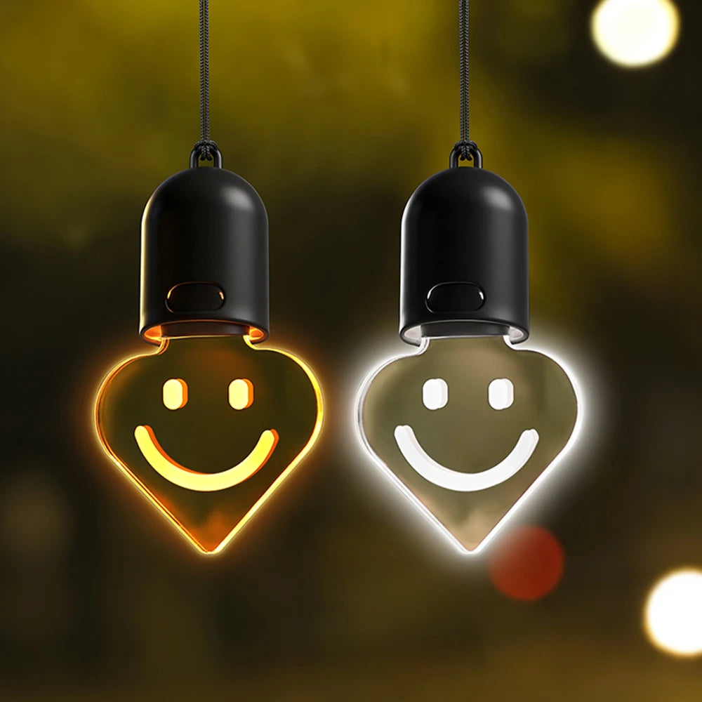 Heart Smiley Mini Bulb Car Ambient Light – Rearview Mirror Decor