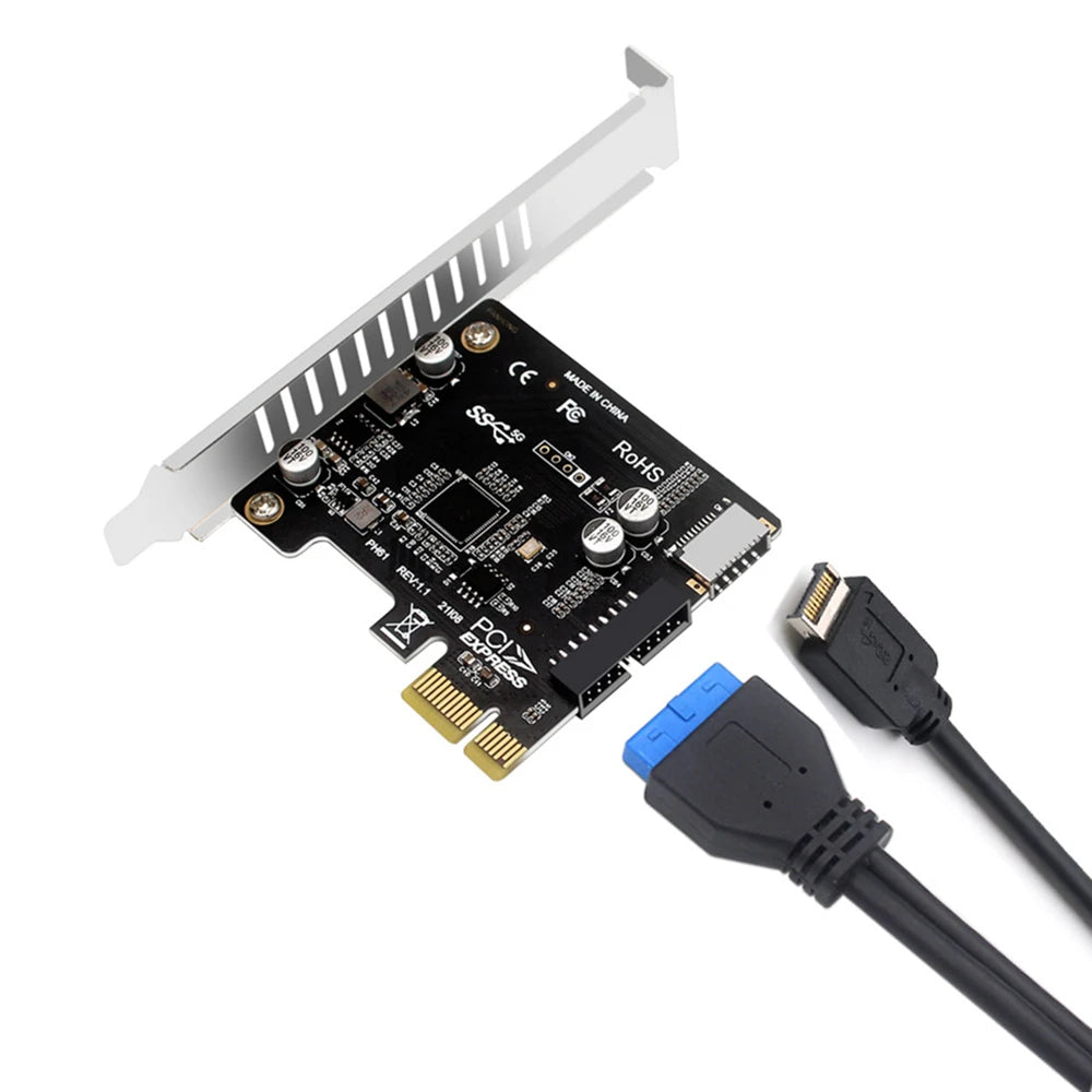 PCIe to USB 3.0 Expansion Card – Type-E Front Panel Adapter