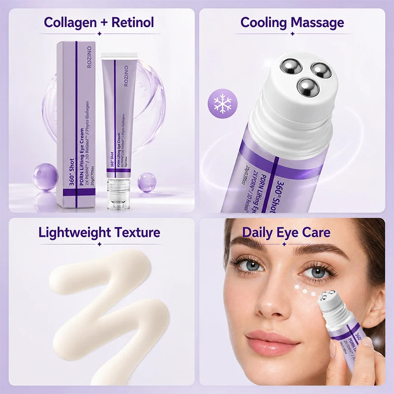 ROZINO PDRN 360° Korean Eye Cream – Roller Ball Moisturizer