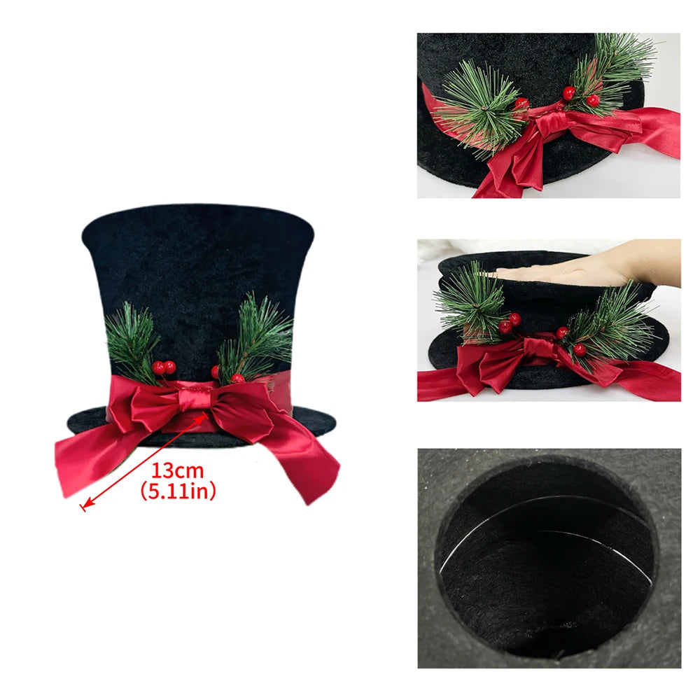 Christmas Tree Top Hat Topper – Striped Polyester Ornament